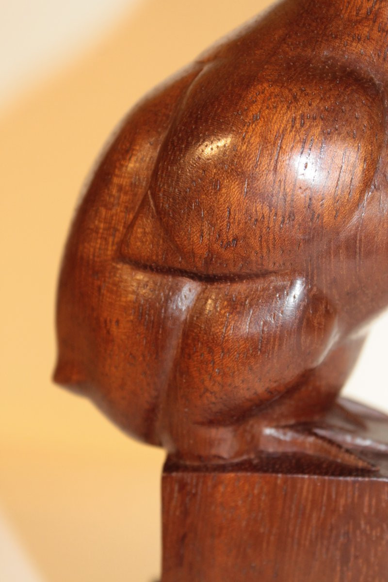 Sculpture animalière en bois signée - époque Art Déco-photo-6