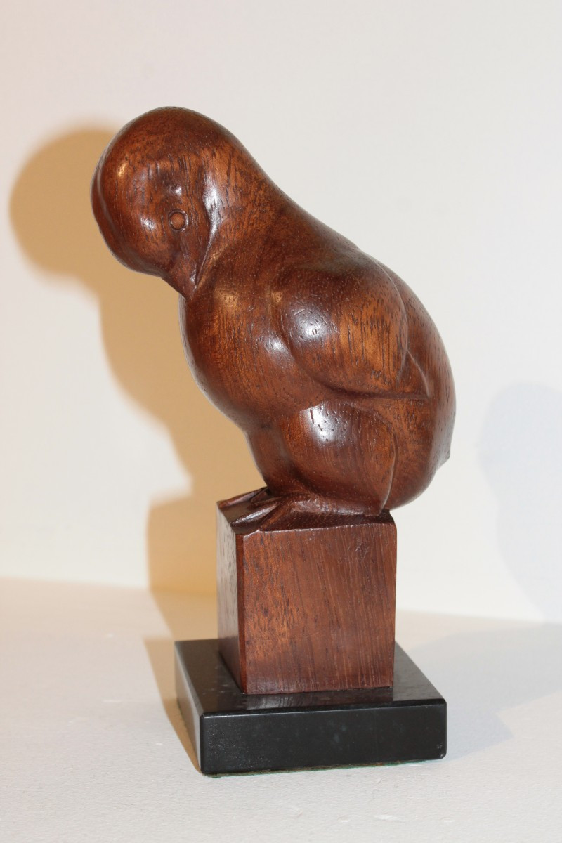 Sculpture animalière en bois signée - époque Art Déco