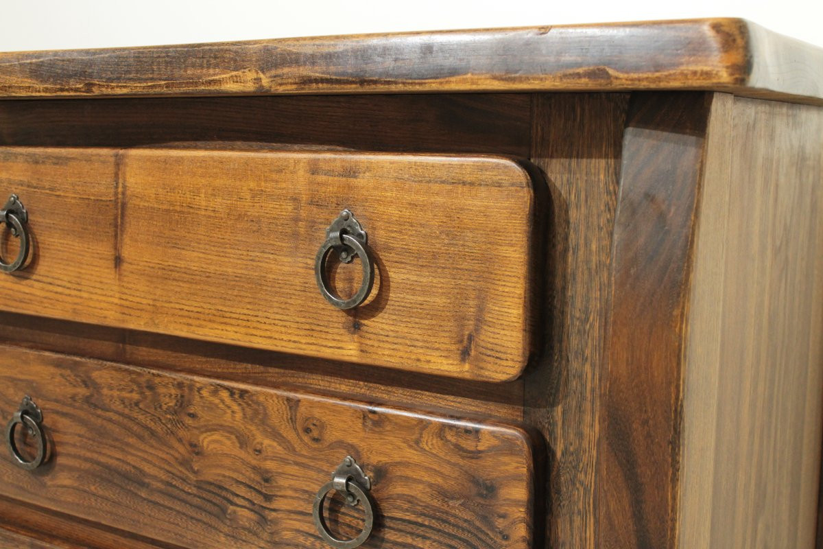 Brutalist Chest Of Drawers In Aranjou Elm - 1960s-photo-3