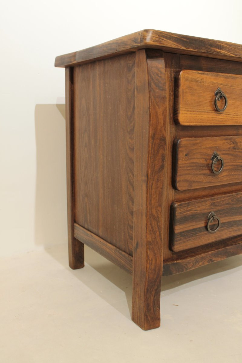 Brutalist Chest Of Drawers In Aranjou Elm - 1960s-photo-5