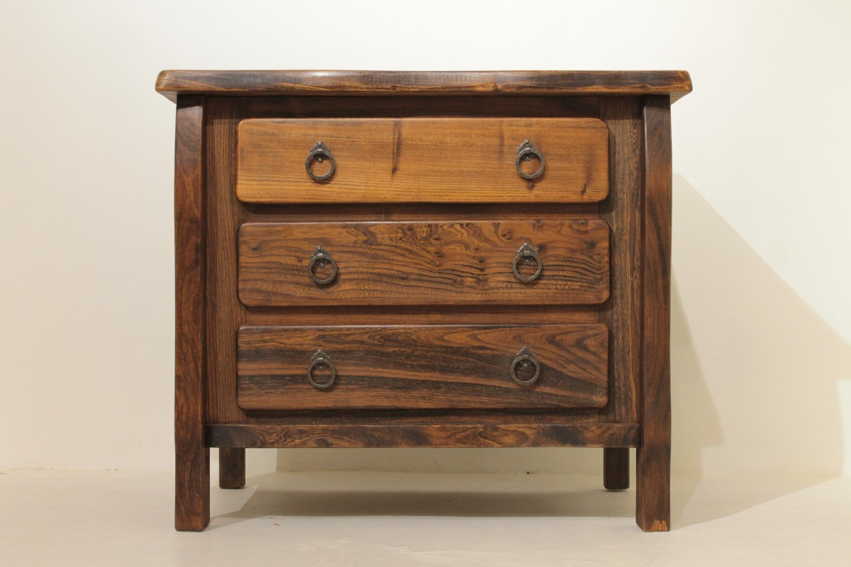 Brutalist Chest Of Drawers In Aranjou Elm - 1960s