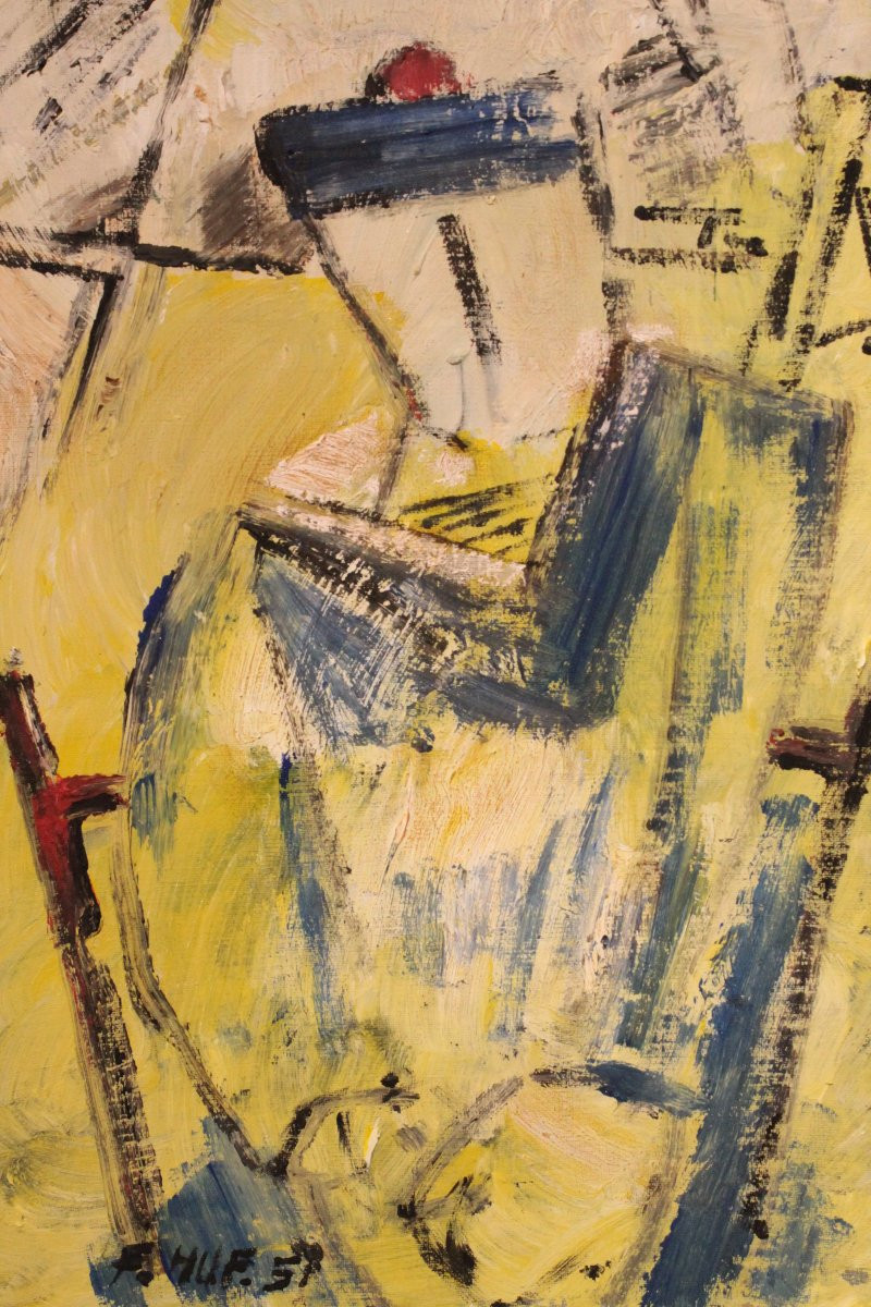 Huile sur toile de Fritz Huf "Le marin", 1957-photo-4