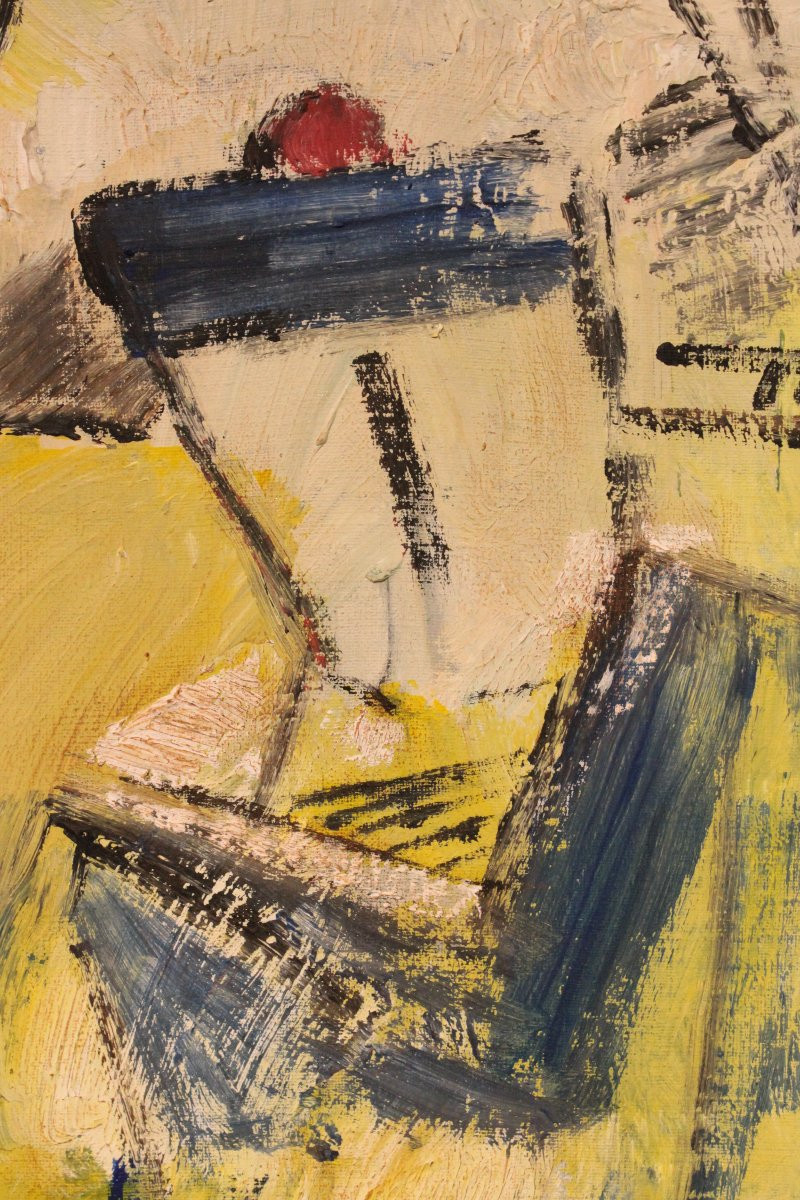 Huile sur toile de Fritz Huf "Le marin", 1957-photo-6