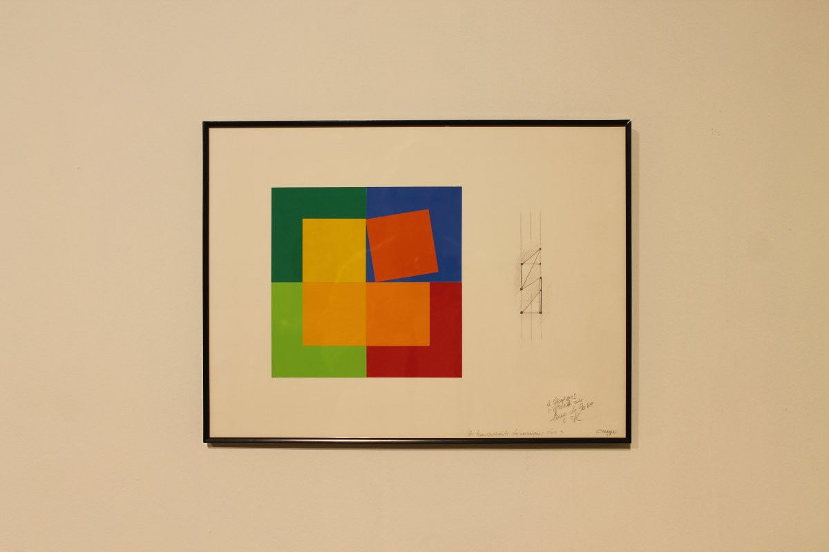 Collage abstrait "les transparents dynamiques série 3 " de Jacqueline Carron, 1996-photo-2