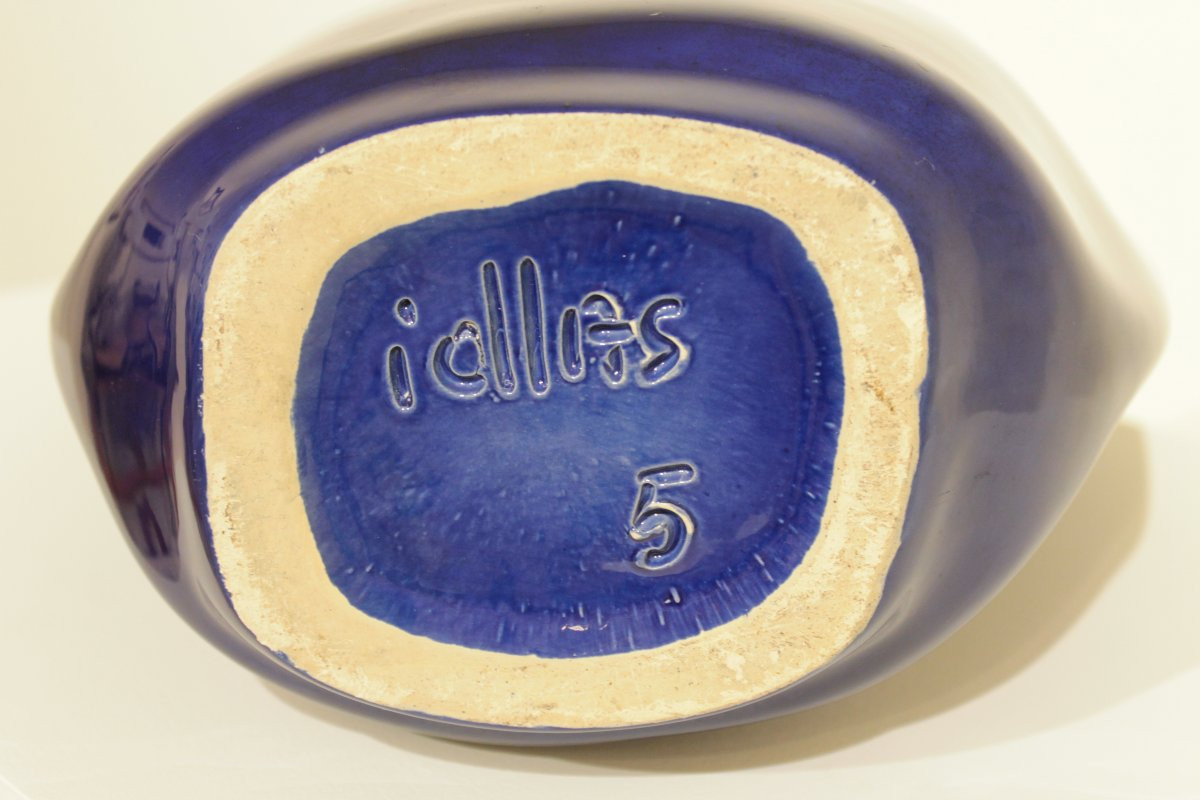 Important vase bleu en céramique émaillée signé de Max Idlas -photo-7