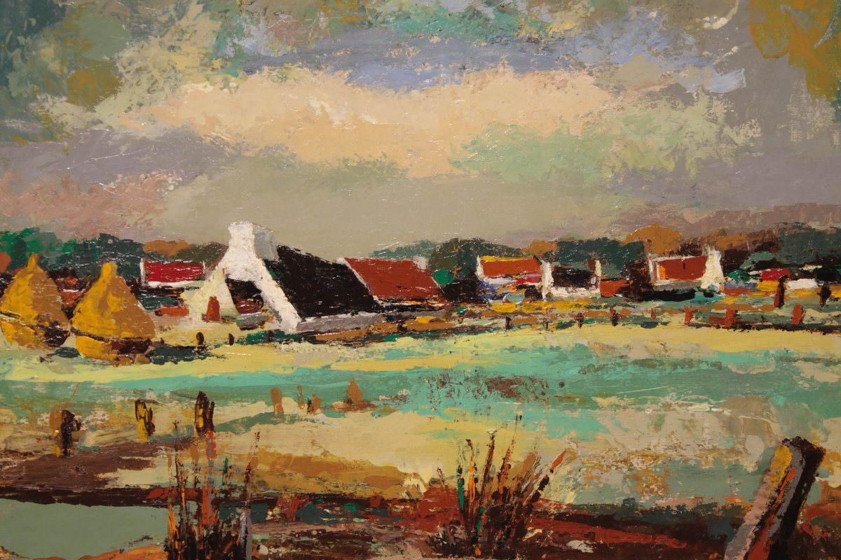 Landscape Painting By Jos Fred Smith - Oil On Panel-photo-4