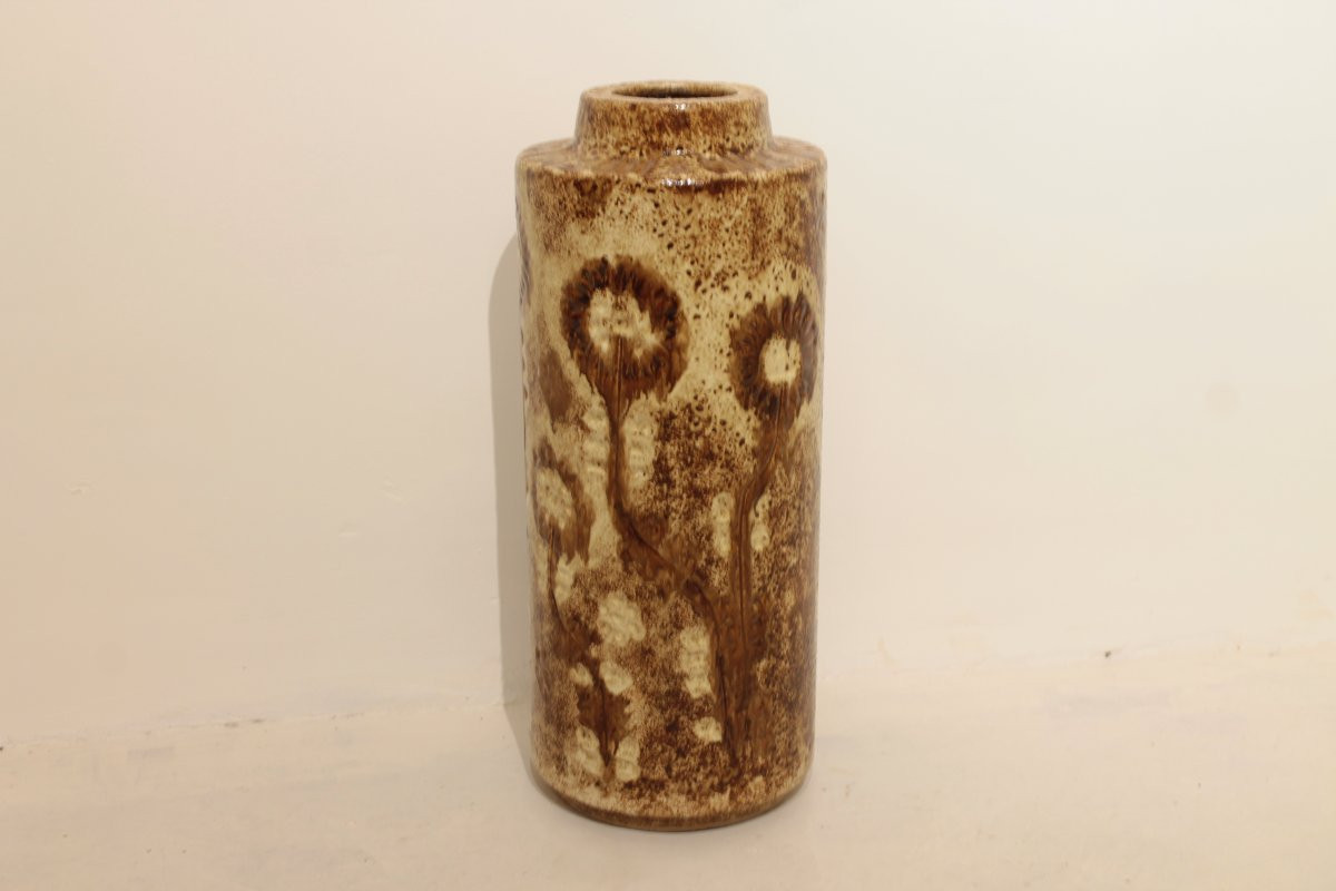 Large Ceramic Pot With Floral Decoration-photo-2