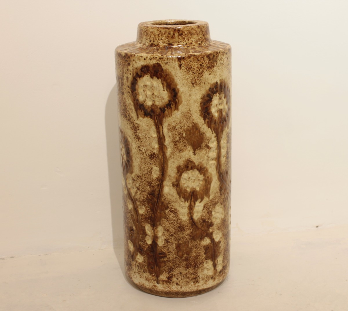 Large Ceramic Pot With Floral Decoration