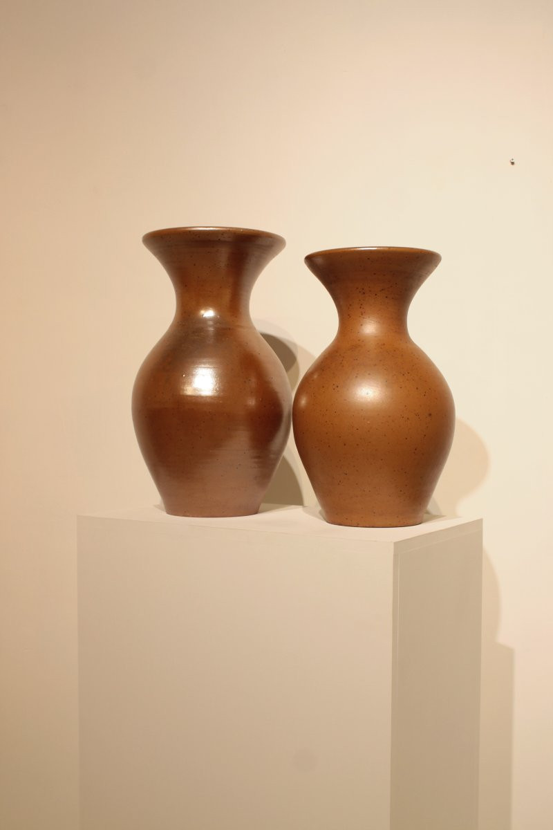 Important Iridescent Stoneware Vase-photo-2