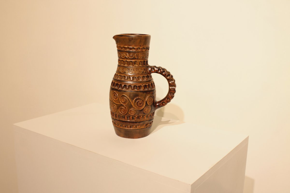 Large Ceramic Pitcher By Huguette Bessone-photo-2