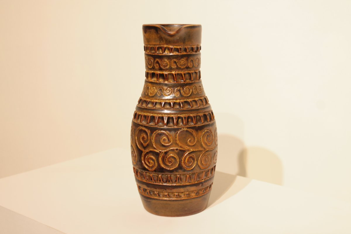 Large Ceramic Pitcher By Huguette Bessone-photo-4