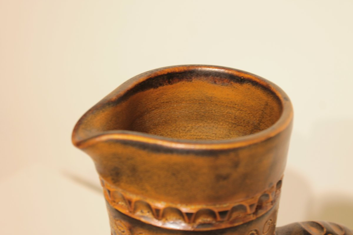 Large Ceramic Pitcher By Huguette Bessone-photo-2