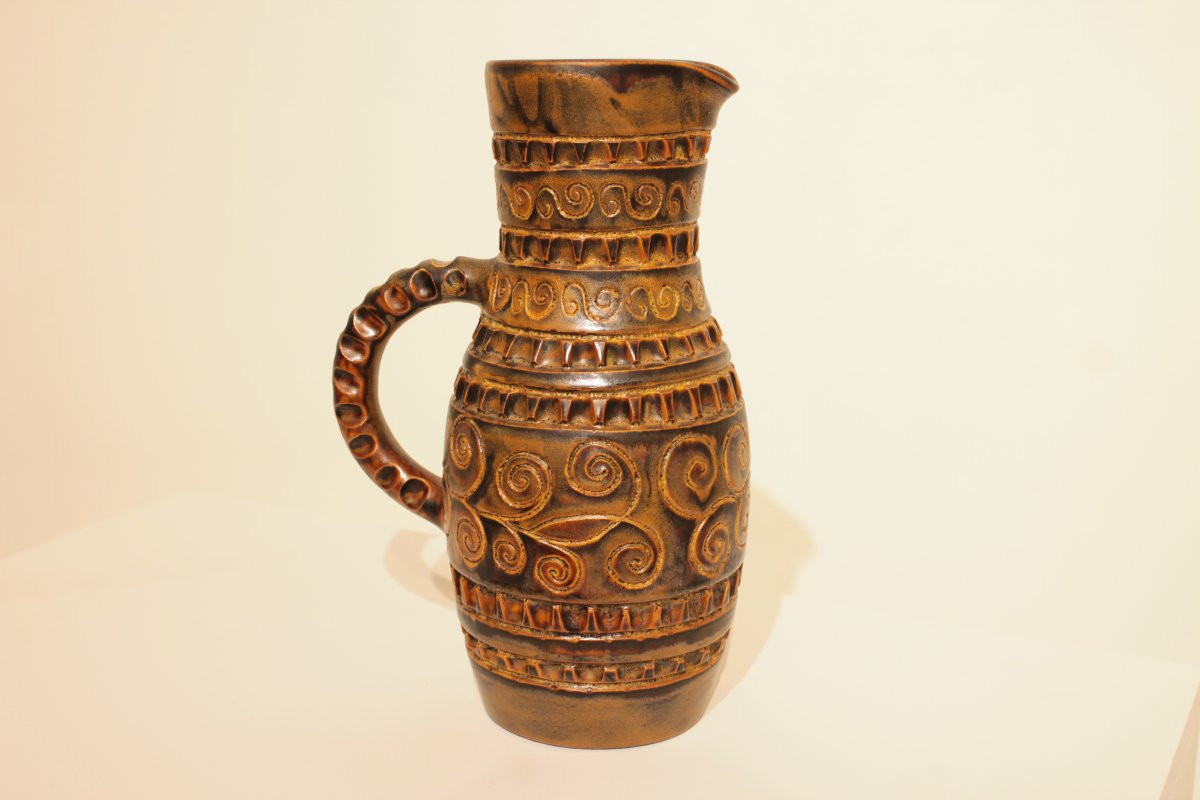 Large Ceramic Pitcher By Huguette Bessone-photo-4