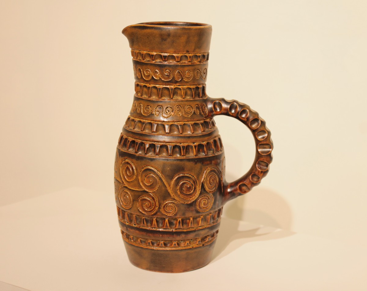 Large Ceramic Pitcher By Huguette Bessone
