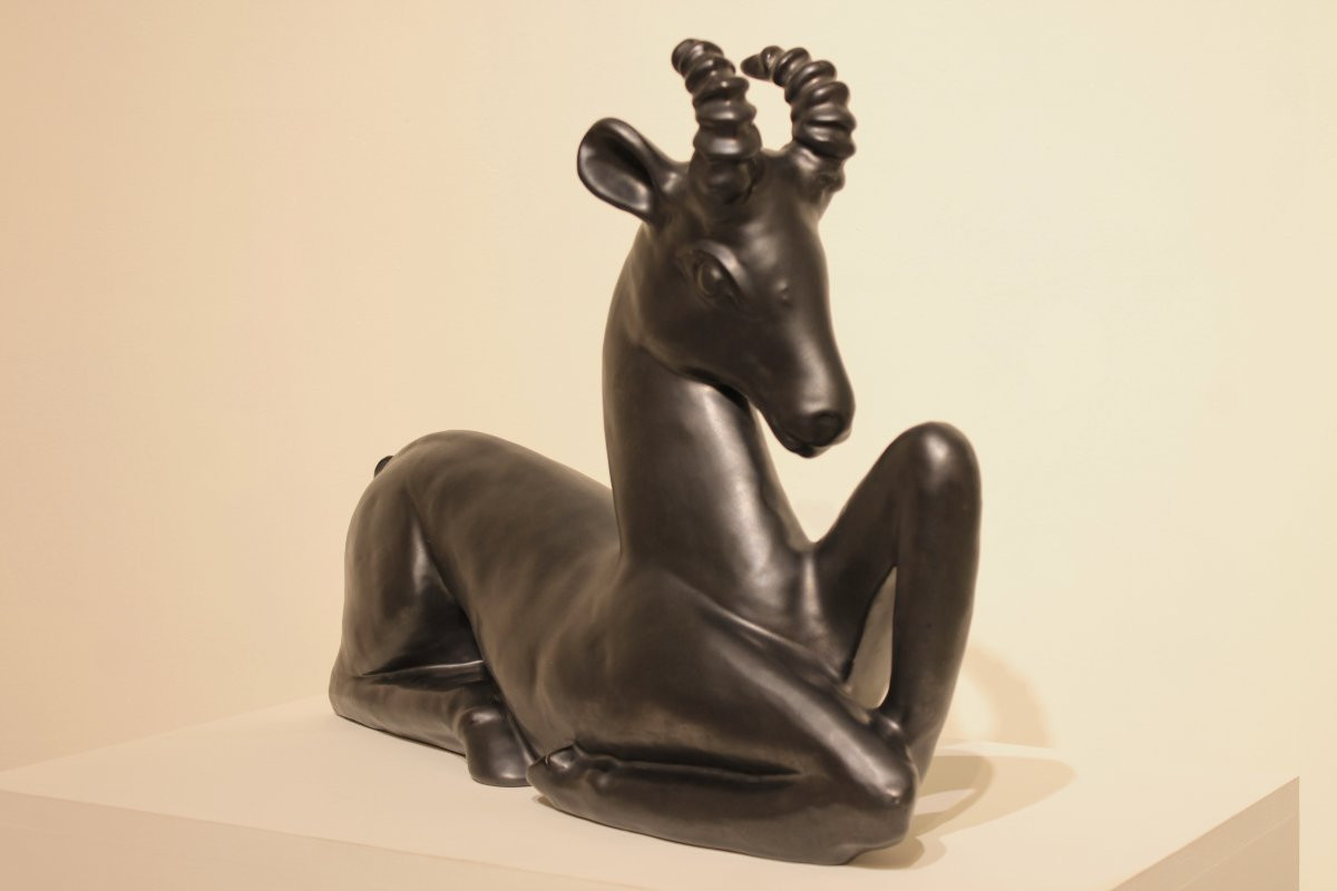 Important bouquetin en céramique signé FPP Vallauris -photo-3