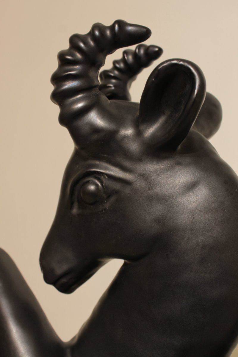 Important bouquetin en céramique signé FPP Vallauris -photo-5