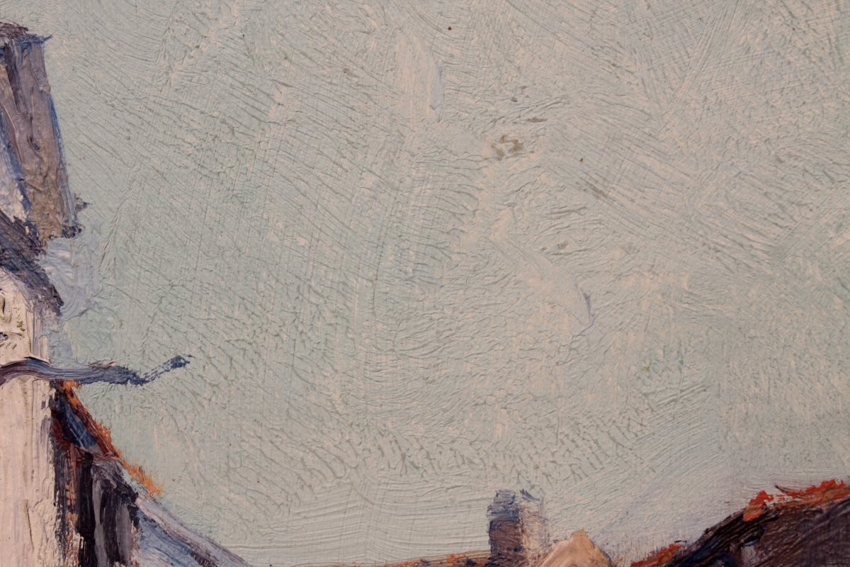 Louis van Engelen "Une rue à Grimaud" - Huile sur panneau -photo-6