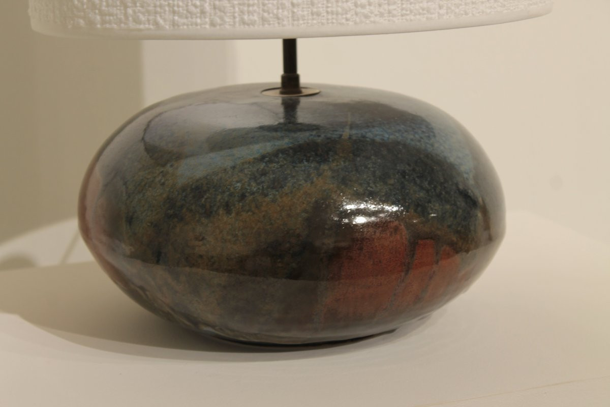 Lampe en céramique émaillée ronde - des années 60-photo-4