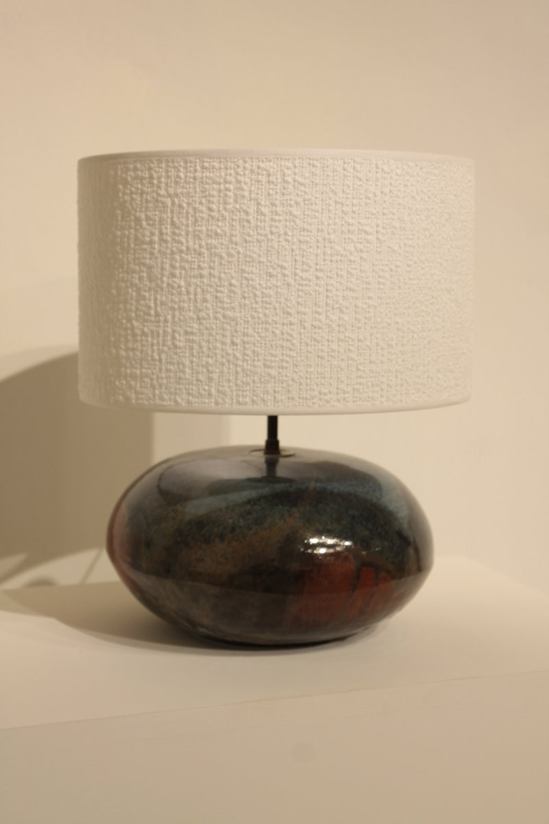 Lampe en céramique émaillée ronde - des années 60-photo-4
