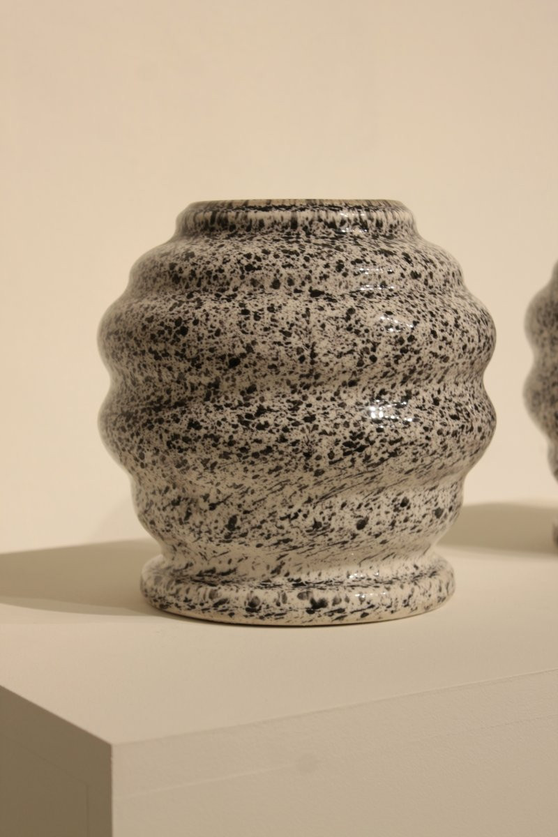 2 Faux Marble Pots - The Ossau Cross, Pyrenees Ceramic-photo-2