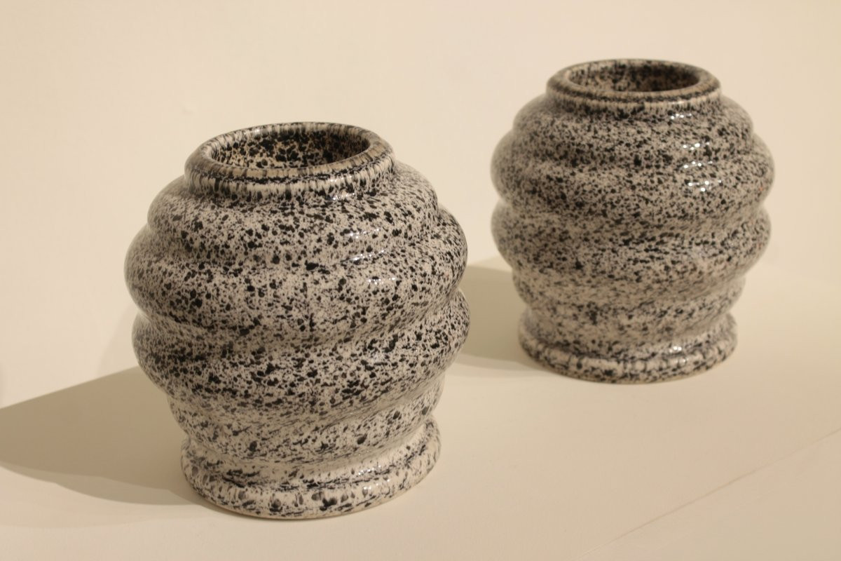 2 Faux Marble Pots - The Ossau Cross, Pyrenees Ceramic-photo-3