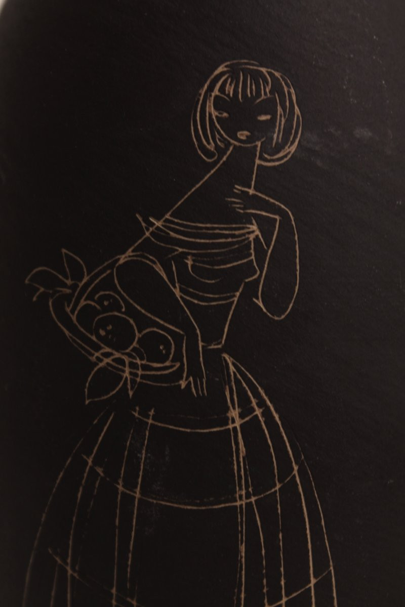 Ceramic Vase Decorated With Women And A Tree -photo-3