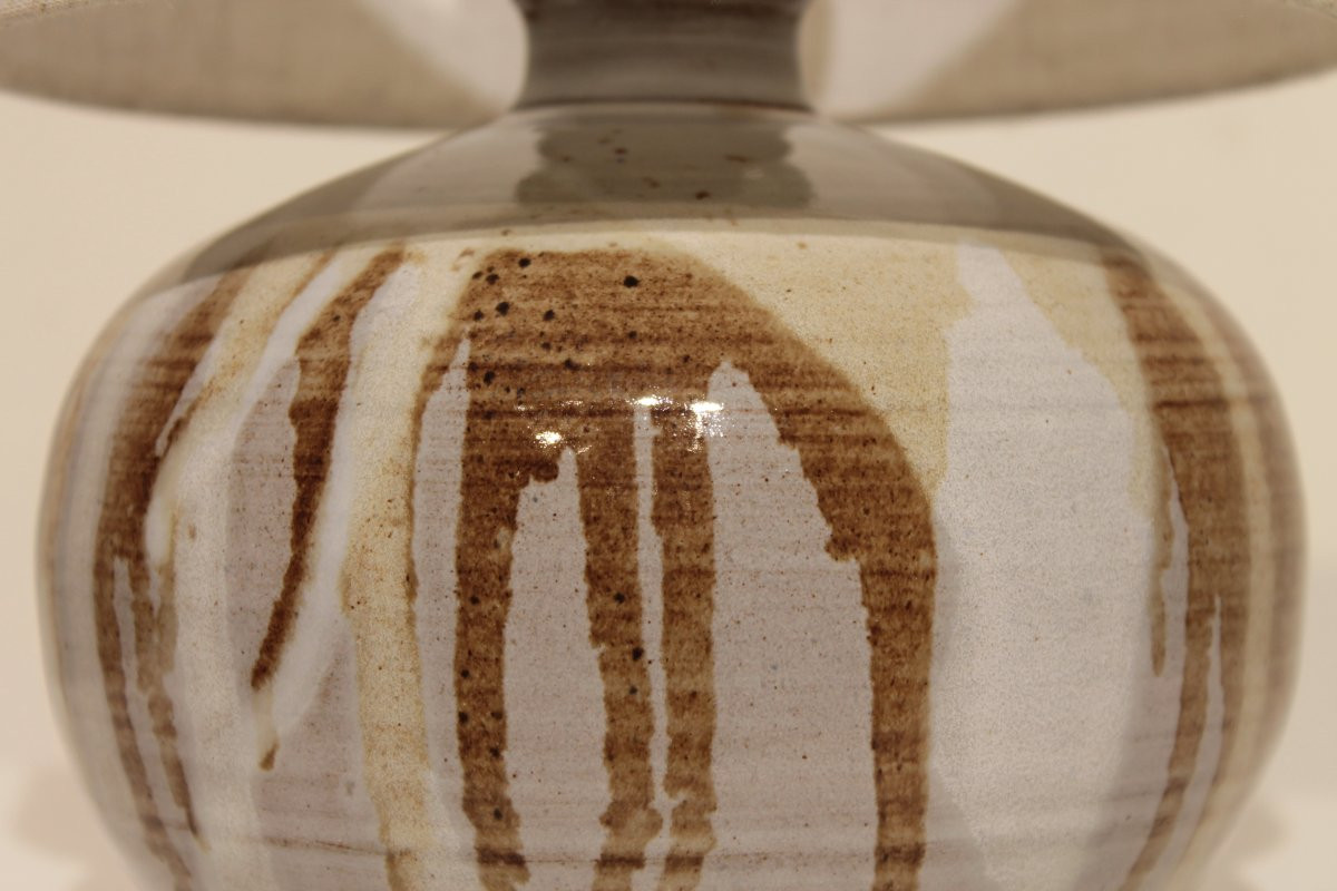 Signed Glazed Ceramic Lamp -photo-1