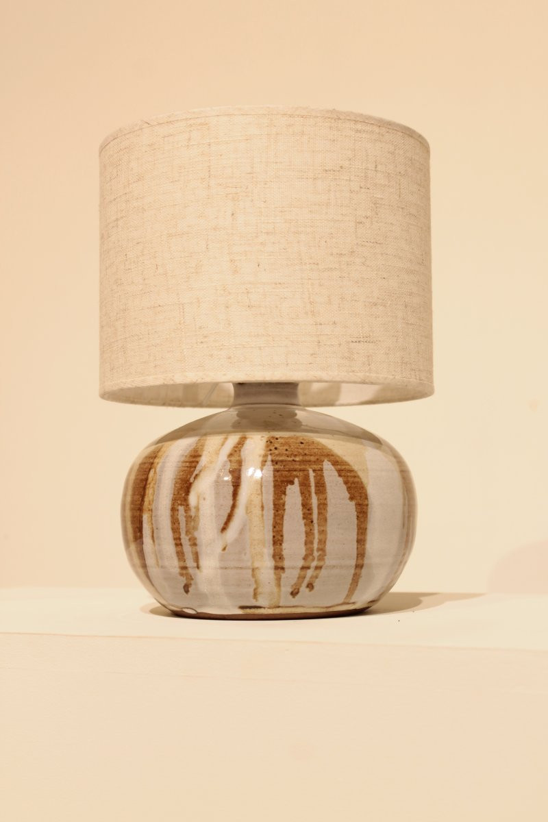 Signed Glazed Ceramic Lamp -photo-5