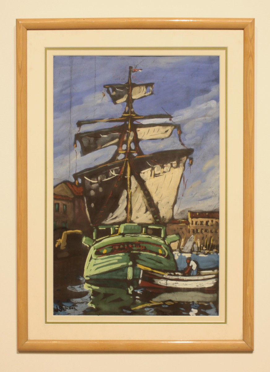 Marine Painting By Jean Guindon - Gouache On Paper