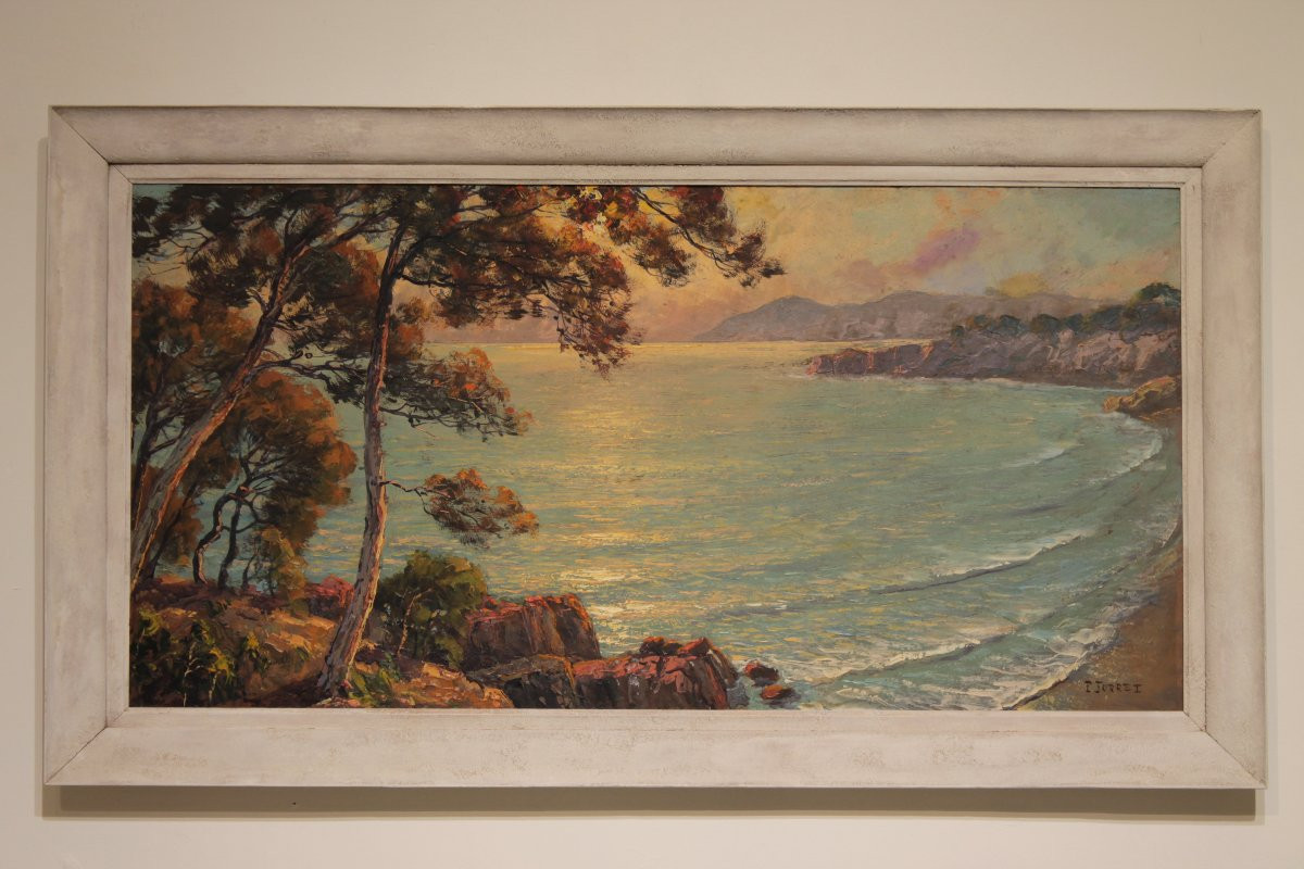 Large Marine Painting By Pierre Forest - French Riviera, 1920s/1930s-photo-3