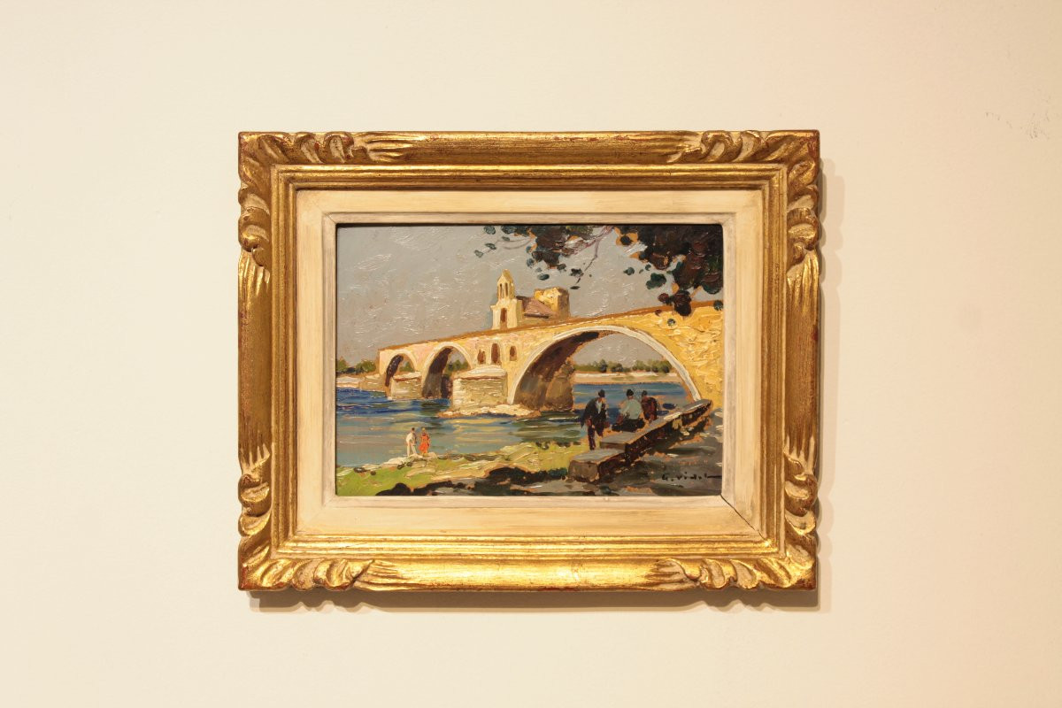 Gustave Vidal (1895-1966) - Le pont Saint-Bénézet à Avignon-photo-3