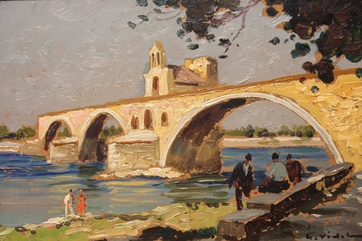 Gustave Vidal (1895-1966) - Le pont Saint-Bénézet à Avignon-photo-1