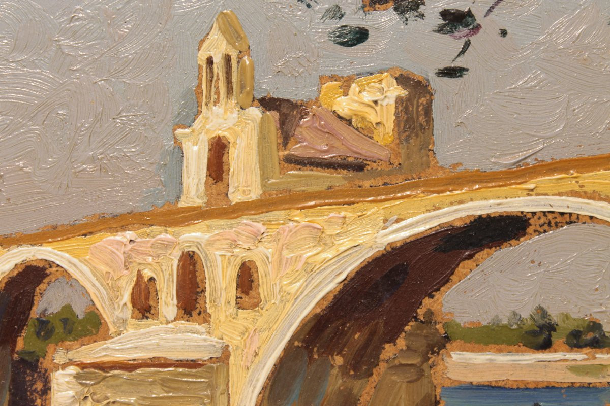Gustave Vidal (1895-1966) - Le pont Saint-Bénézet à Avignon-photo-5
