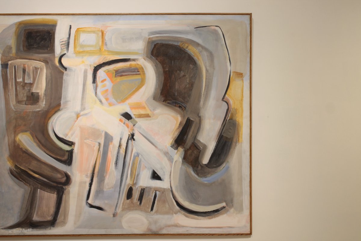 Grande huile sur toile abstraite datée de 1969 - Henri Larriere (1935-2024)-photo-2