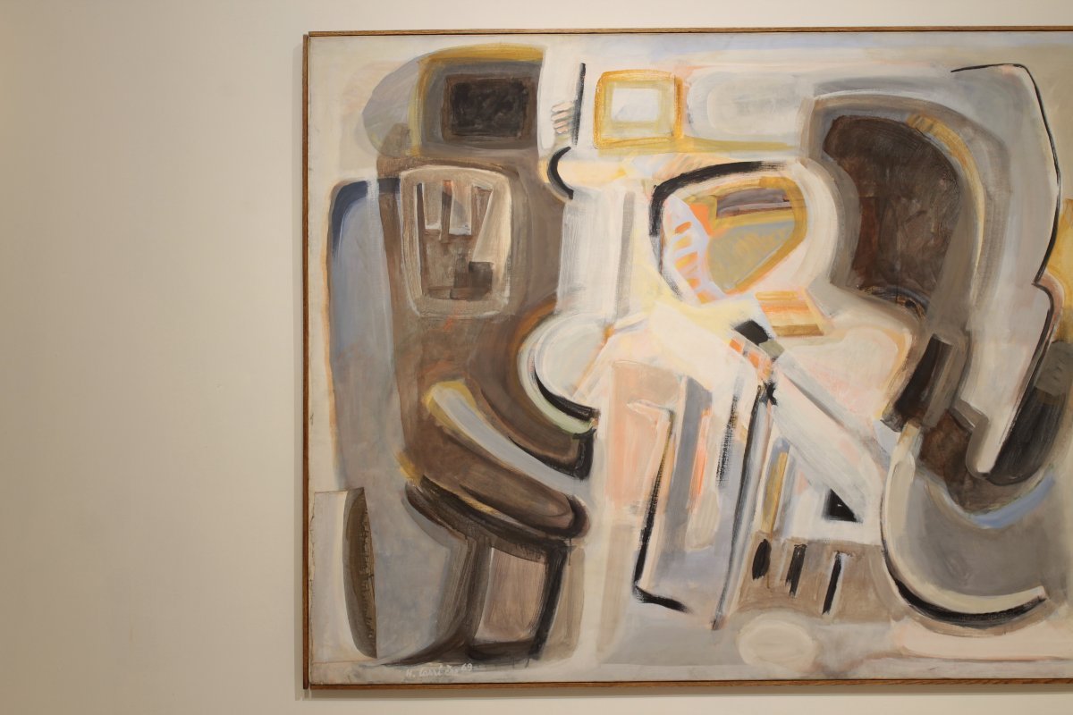 Grande huile sur toile abstraite datée de 1969 - Henri Larriere (1935-2024)-photo-3