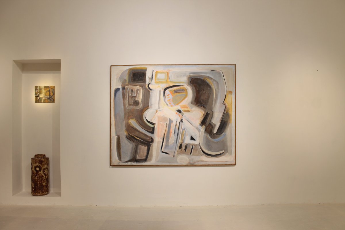 Grande huile sur toile abstraite datée de 1969 - Henri Larriere (1935-2024)-photo-4
