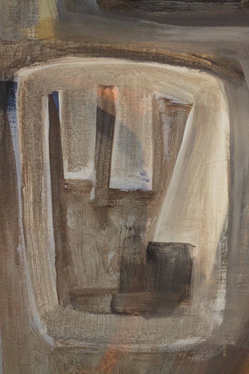 Grande huile sur toile abstraite datée de 1969 - Henri Larriere (1935-2024)-photo-3