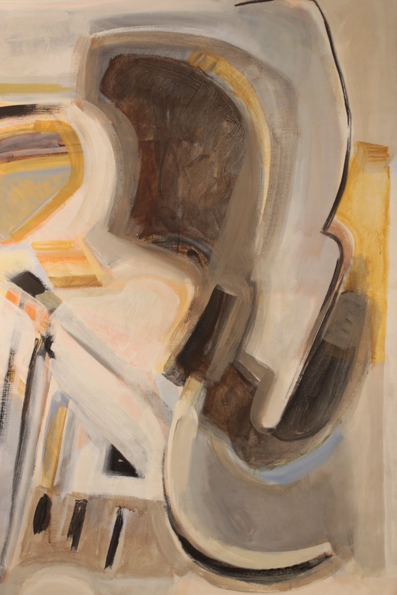 Grande huile sur toile abstraite datée de 1969 - Henri Larriere (1935-2024)-photo-6