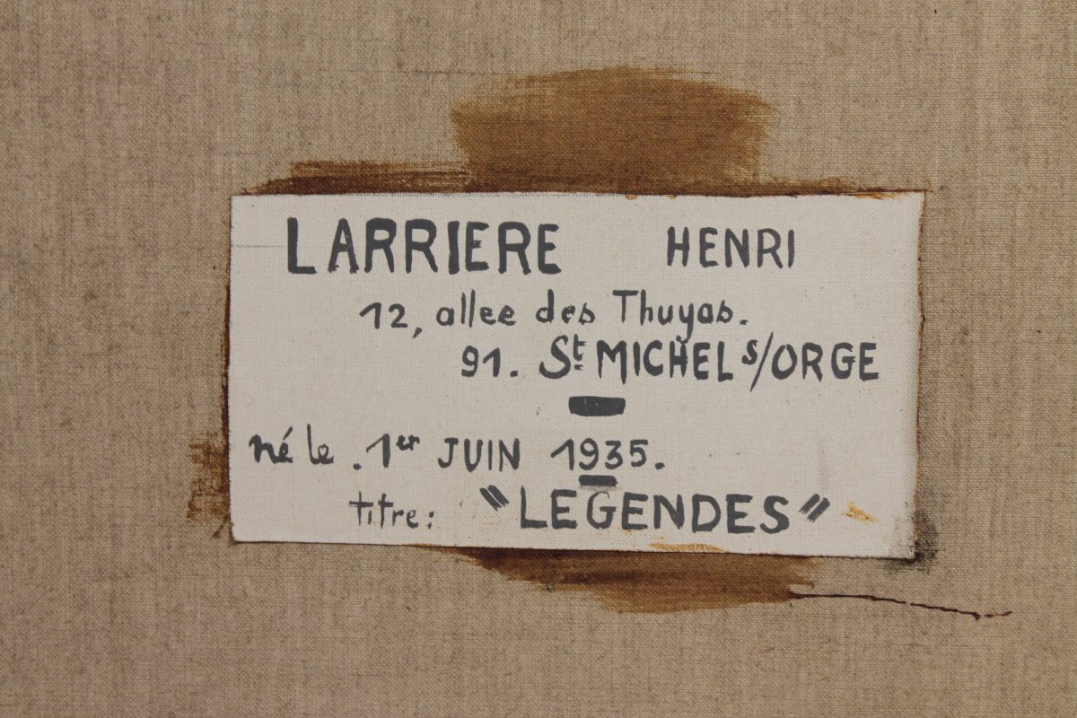 Grande huile sur toile abstraite datée de 1969 - Henri Larriere (1935-2024)-photo-7