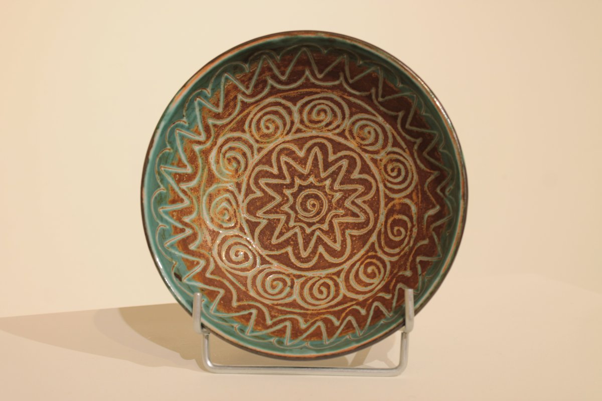 Bowl With Incised Decoration By Robert Picault, Vallauris -photo-2