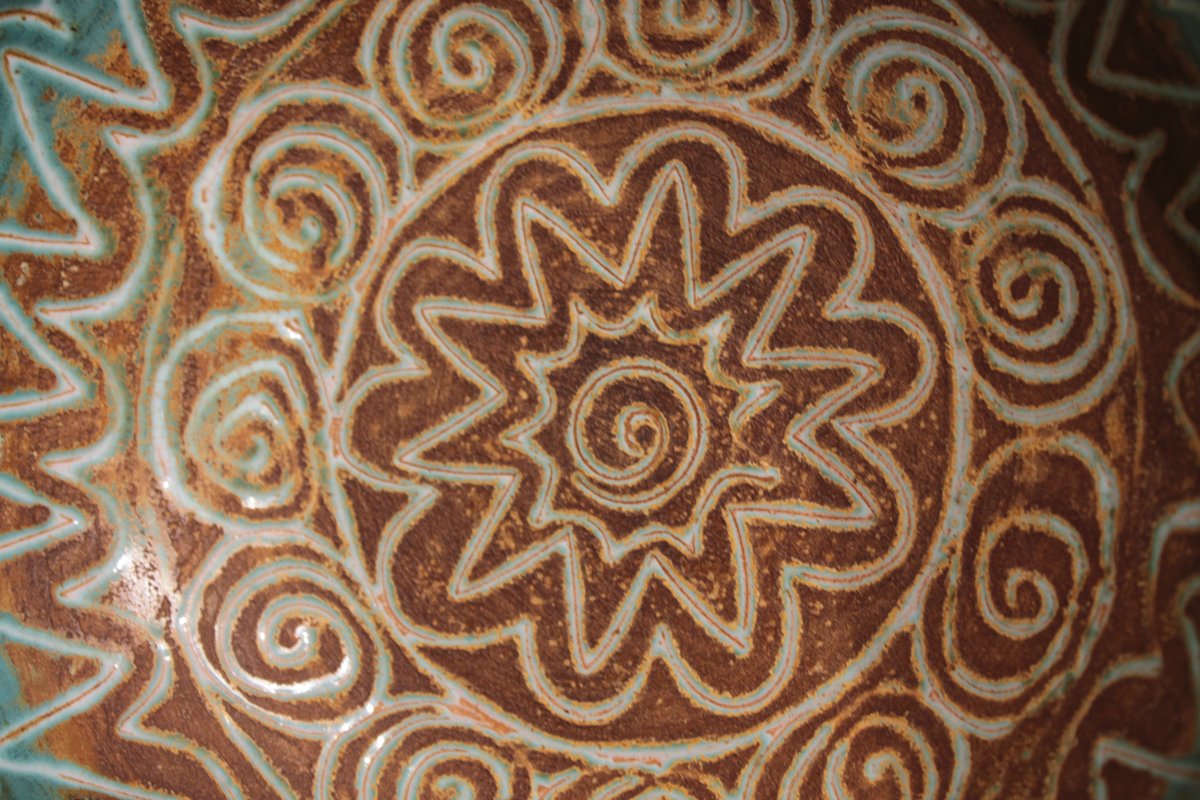 Bowl With Incised Decoration By Robert Picault, Vallauris -photo-4