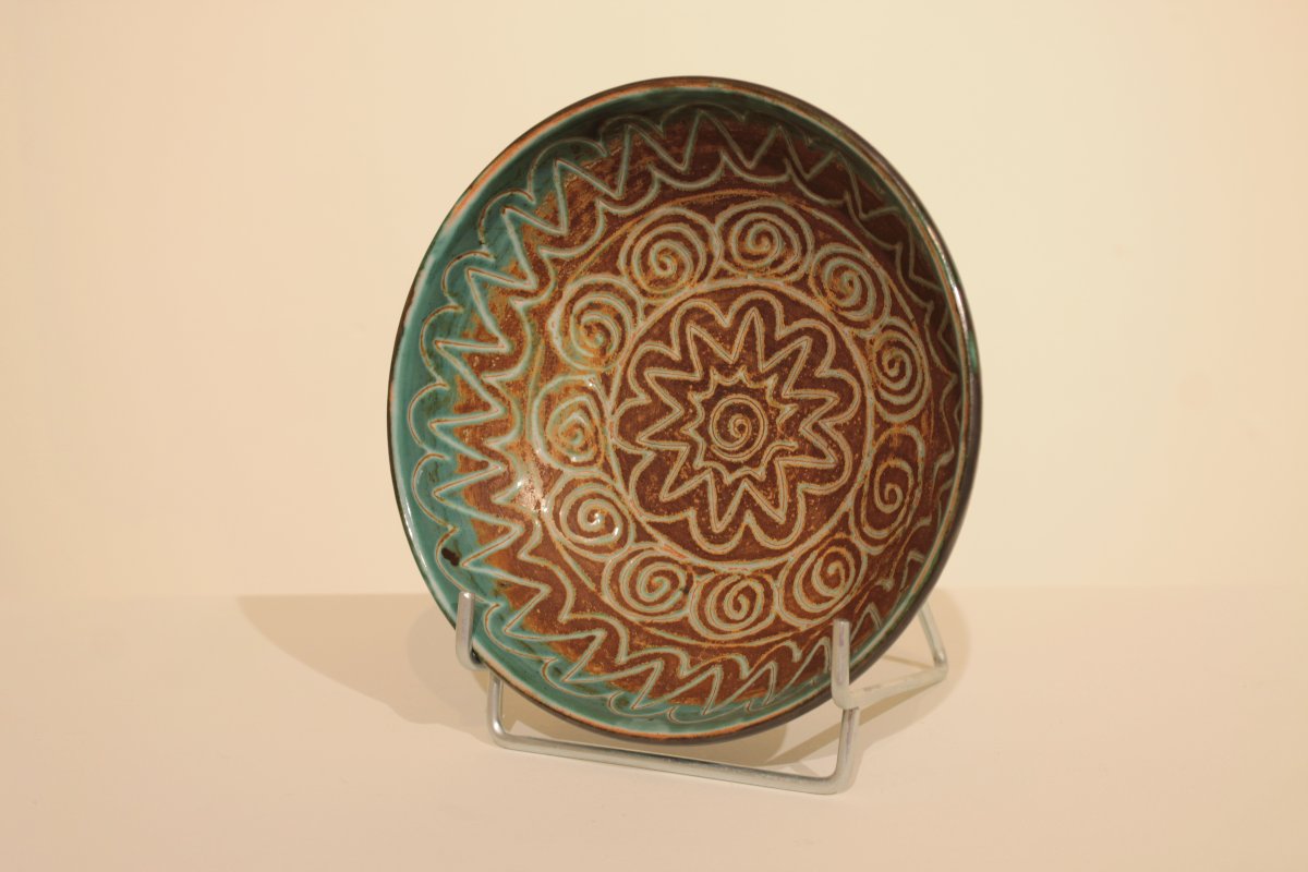 Bowl With Incised Decoration By Robert Picault, Vallauris -photo-7