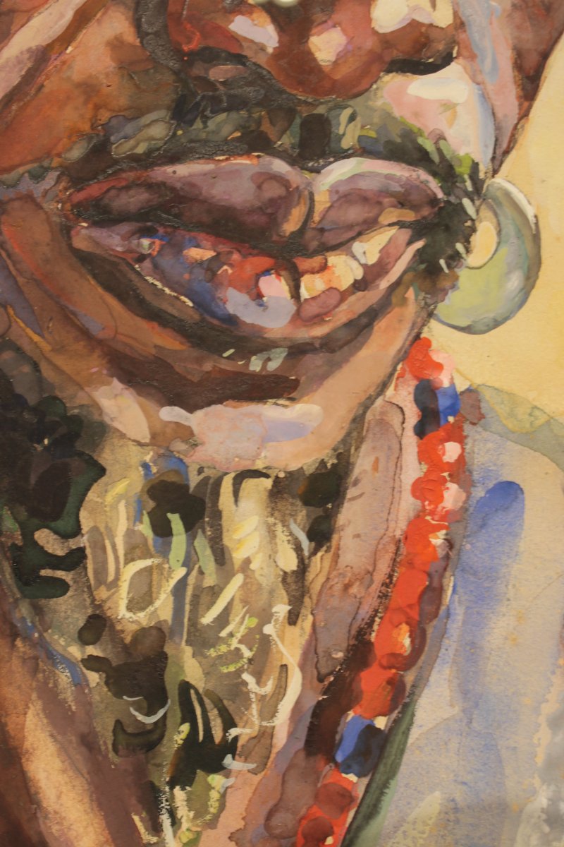Portrait d'un Béninois par Pierre Matossy (1891-1969) - daté 20 juin 1952-photo-3