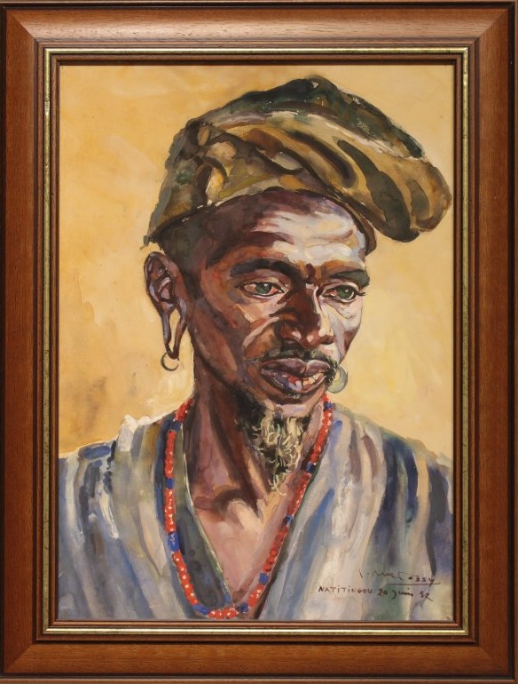 Portrait d'un Béninois par Pierre Matossy (1891-1969) - daté 20 juin 1952