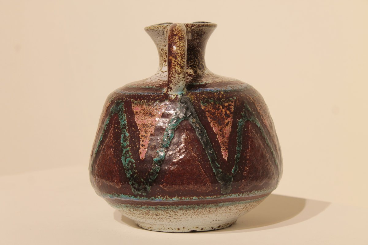 Pichet Poterie d'Accolay motifs géométriques-photo-5