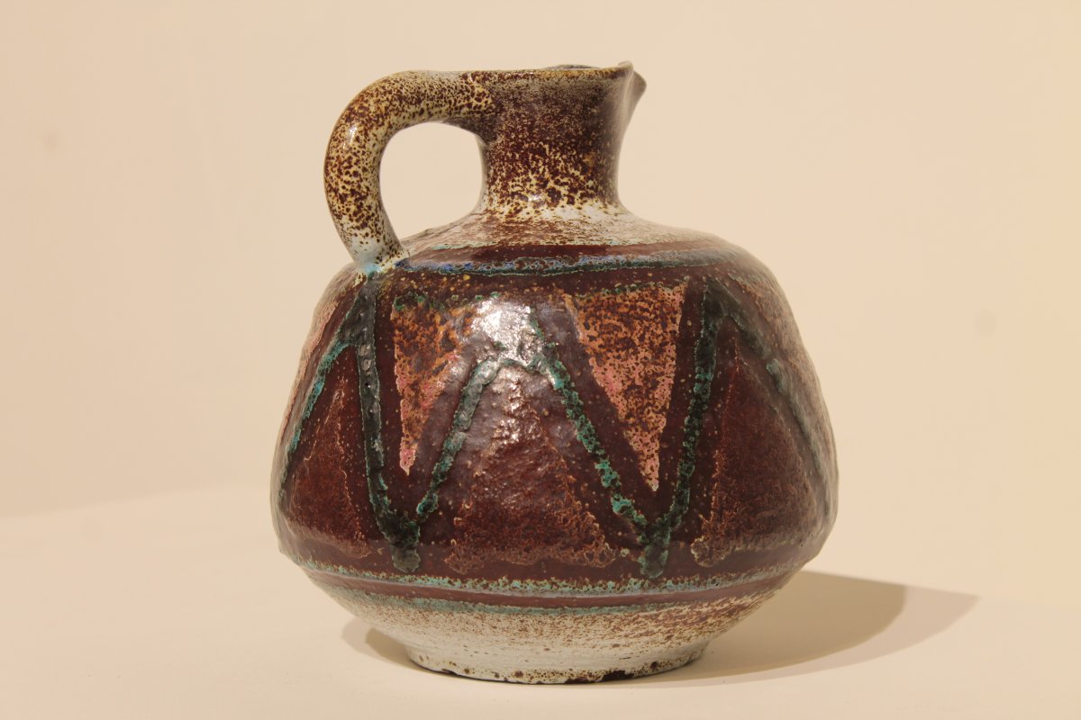 Pichet Poterie d'Accolay motifs géométriques-photo-6
