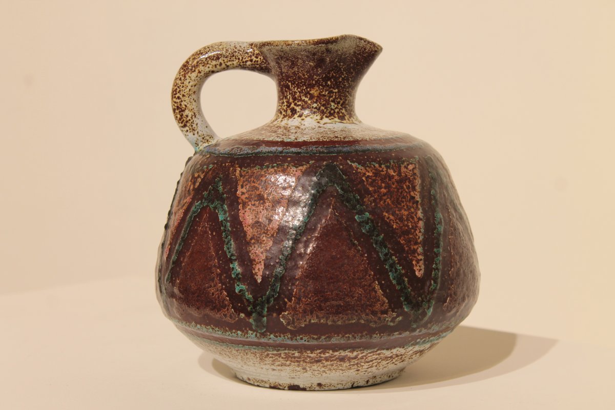 Pichet Poterie d'Accolay motifs géométriques-photo-7