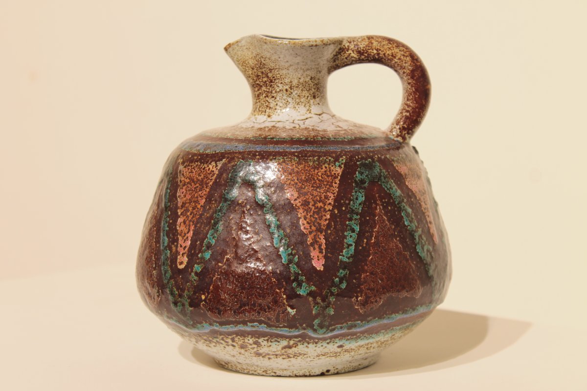 Pichet Poterie d'Accolay motifs géométriques