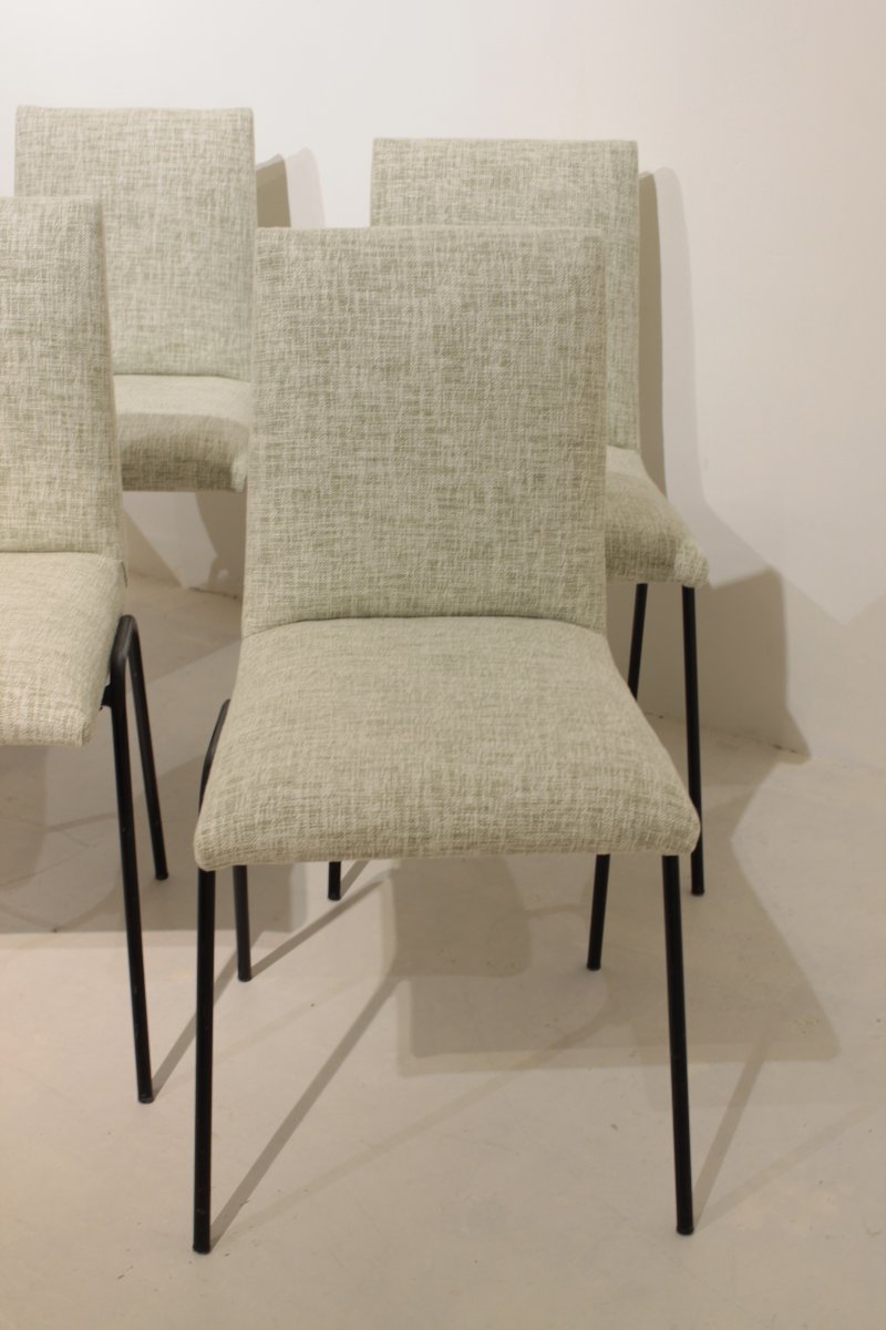 Ensemble de 6 chaises "Robert" de Pierre Guariche pour Meurop, 1961-photo-3