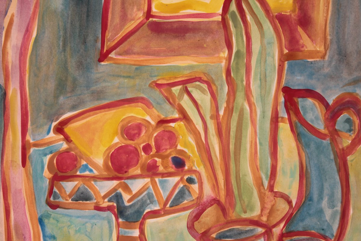 Nature morte à la coupe de fruits de Francisco Borès (1898-1972)-photo-1